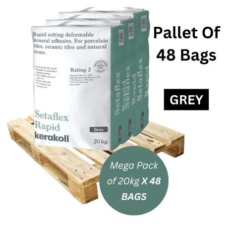 Kerakoll Setaflex S1 Rapid Adhesive 20kg Grey Full Pallet (48 Bags)